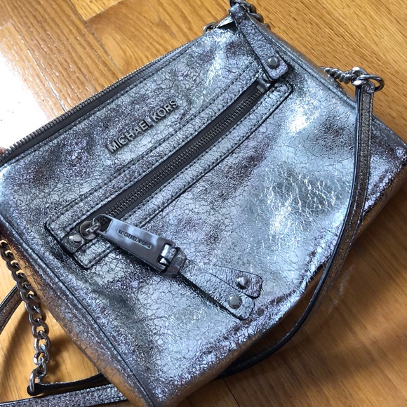 Michael Kors silver crossbody purse - Picture 4 of 4